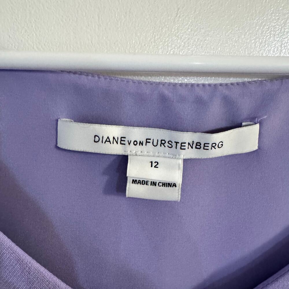 Diane Von Furstenberg Bevin Sheath Dress Lilac Purple Size 14 - Picture 5 of 8